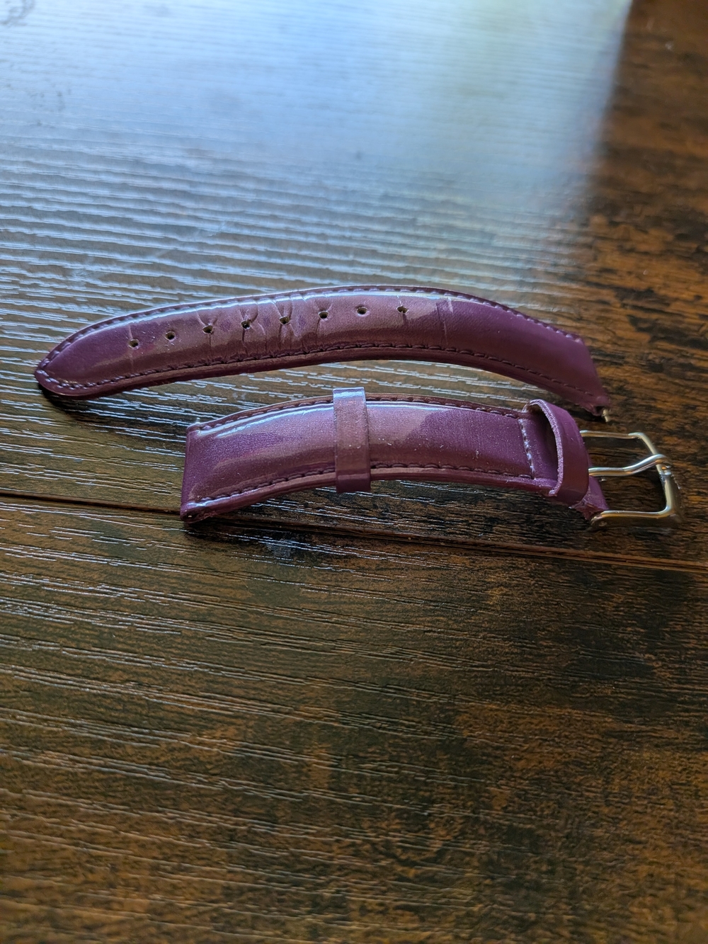 Michele Purple Leather Watch Band